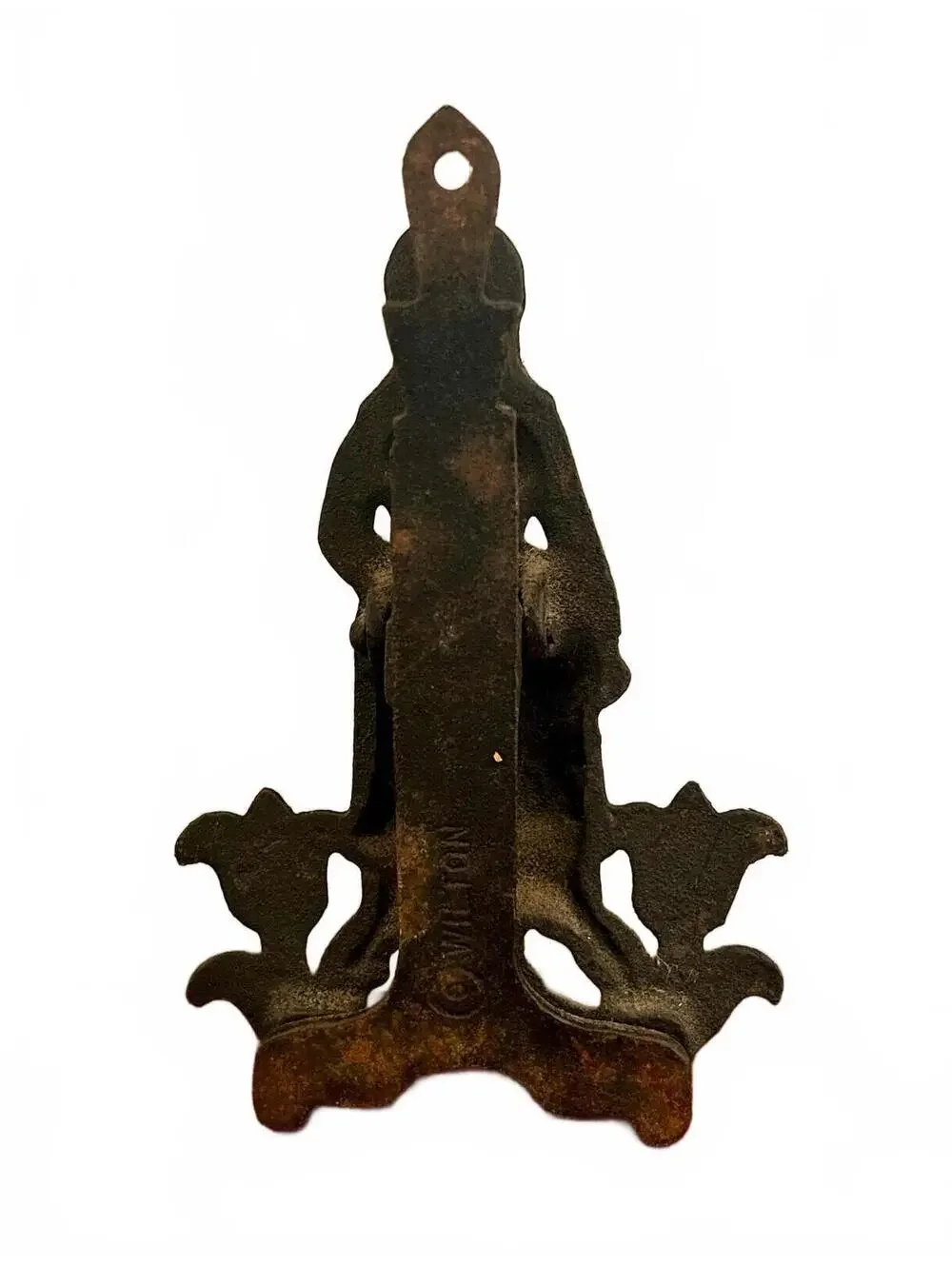 Vintage Wilton Hand-Painted Cast Iron Amish Woman Handle Cover Wall Mount